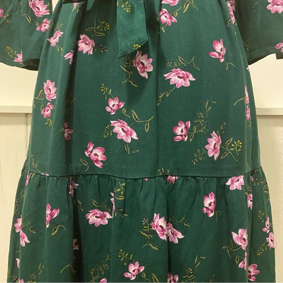 NWT Girls 14 XL Old Navy Green Floral Long Sleeve Dress - Picture 11 of 15